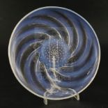 A Rene Lalique clear and opalescent glass 'Poissons' dish, moulded mark 'R. LALIQUE' to centre, D.