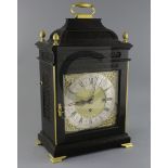John Hall & Co., 56 King Street, Manchester. A Georgian style ebonised bracket clock, chiming on