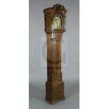 A 20th century mahogany cased chiming grandmother clock, in George III style case, with brass Tempus