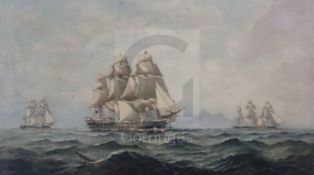 Henry J, Morgan (19th century)oil on canvas'HMS Active, Jan 18th 1893 - Oct 1893'signed13.5 x 23.