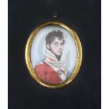 Frederick Buck (1771-1839)watercolour on ivoryMiniature portrait of Lieutenant James Fraser Ross