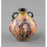 A Moorcroft Macintyre pink Florian ware miniature two handled vase, c.1904-08, decorated with