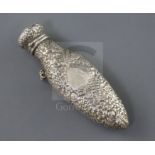 An early 20th century Tiffany & Co sterling silver teardrop shaped scent flask, with engraved
