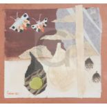§ Mary Fedden (1915-2012)watercolour and collage'Butterflies'signed and dated 1987, Leigh