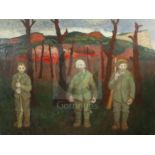 Gerald R. Jarman (British, 1930-2014)oil on canvasWW1 Series; 'Three Soldiers' Hunting Art Prizes