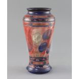 A Moorcroft 'honesty' flambe baluster vase, 1920's, impressed mark Moorcroft Made in England and