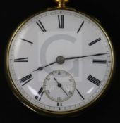 Sigismund Rentzsch, St James Square, London. An 18ct gold open-face key-wind pocket watch, with