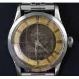 A gentlemans late 1950's stainless steel Tudor Oyster Prince 34 automatic wrist watch, with two tone