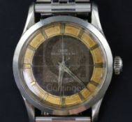 A gentlemans late 1950's stainless steel Tudor Oyster Prince 34 automatic wrist watch, with two tone