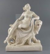 A Minton parian group of Ariadne and the Panther, after Dannecker, mid 19th century, incised