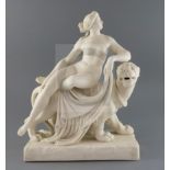 A Minton parian group of Ariadne and the Panther, after Dannecker, mid 19th century, incised
