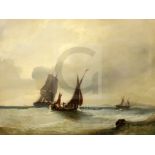 19th century English Schooloil on canvasShipping off the coast18 x 24in.