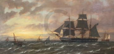 Richard Henry Nibbs (1816-1893)oil on canvasArgentinian merchantmen off the coast at