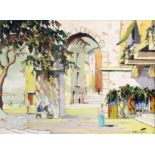 § Cecil Rochfort D'Oyly John (1906-1993)oil on canvasArchway in a Mediterranean villagesigned17 x