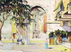 § Cecil Rochfort D'Oyly John (1906-1993)oil on canvasArchway in a Mediterranean villagesigned17 x