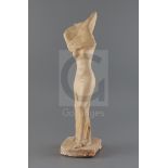 § Quentin Bell (1910-1966). A plaster figure; woman lifting a dress, 16.5in.