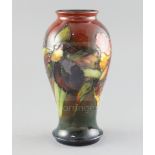 A Moorcroft 'orchid' flambe baluster vase, 1950's, impressed marks Moorcroft Made in England and