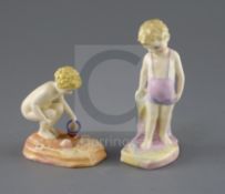 Two Royal Doulton figures, HN1544 and HN1545, 'Do you wonder where fairies are that folks declare