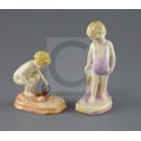 Two Royal Doulton figures, HN1544 and HN1545, 'Do you wonder where fairies are that folks declare