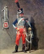 Adolphe Yvon (French, 1817-1893)oil on canvasFull length portrait of a cavalry officersigned22.5 x