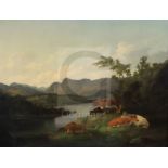 Julius Caesar Ibbetson (1759-1817)oil on canvasCattle in a mountain landscape16.25 x 20.75in.