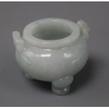 A miniature jade pot