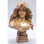 After Rainier. An Art Nouveau terracotta bust "Boheme" height 36cm