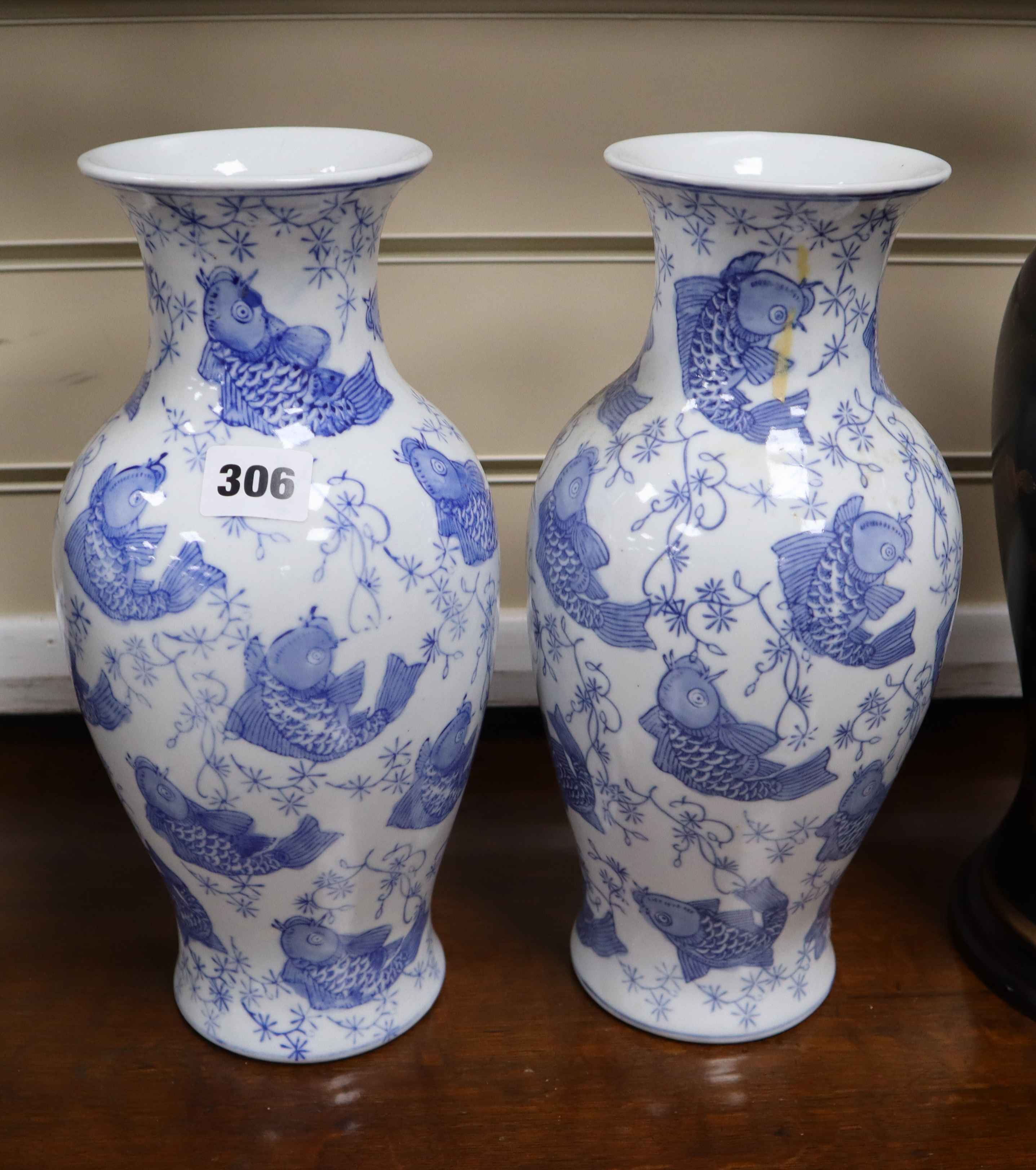 A Chinese sky blue crackle glaze bottle vase, 18th/19th century, H. 36cm