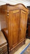 A small 19th century French pine armoire H.186cm