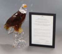 A large Swarovski bald eagle with fitted case and certificate, no. 00478 / 10,000