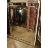 A Venetian style wall mirror H.128cm