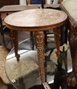 An Indian inlaid occasional table Diameter 46cm