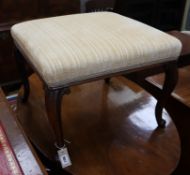 A Victorian mahogany upholstered dressing stool