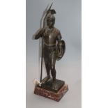 An early 20th century bronze of a Roman Warrior height 49cm
