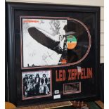 Led Zeppelin I, signed album, framed