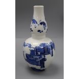 A Chinese blue and white gourd shaped vase