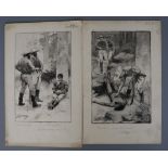 Walter Syndey Stacey (1846-1929). A set of 6 monochrome watercolour illustrations for The Yellow