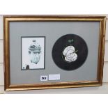 John Lennon single, signed/framed