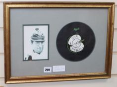 John Lennon single, signed/framed