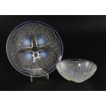 A Rene Lalique 'Coquille' pattern small plate, No. 3012 and a similar bowl, No. 3204, each with