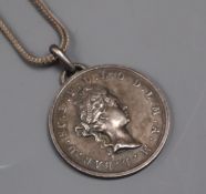 An Order of the Honey Bee, 1703, Duchess of Maine silver medal, with later associated chain.