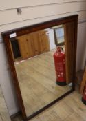 A 19th century French rosewood rectangular wall mirror H.100cm