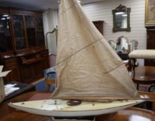 A mid century 'Venture' 50in. pond yacht, original box