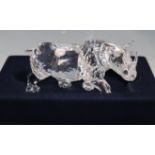 A large Swarovski rhino with fitted case and certificate, no. 08254 / 10,000