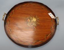 A satinwood tray diameter 46cm