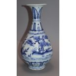 A Chinese blue and white pear-shaped vase height 28cm