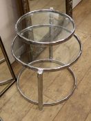 A circular glass and chrome occasional table Diameter 50cm