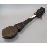 A South East Asian carved wood lute length 65cm