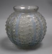 An R. Lalique France 'Oursin' opalescent glass vase height 18cm
