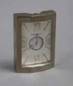 A Dunhill Ltd., London, a boxed Bentley bedside alarm timepiece length 7cm width 5cm